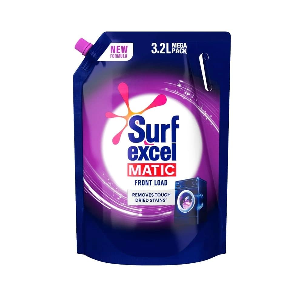 Surf Excel Matic Front Load Liquid Detergent — 3.2 L spouted refill pouch