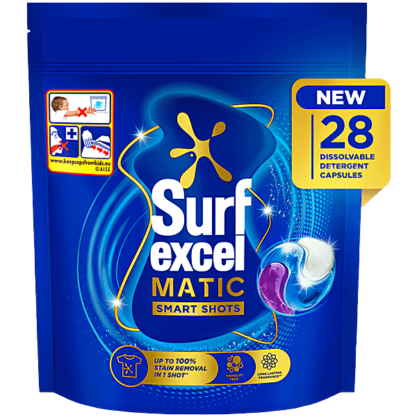 Surf Excel Matic Smart Shots Laundry Capsules 28 capsules